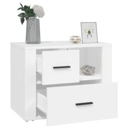 Berkfield Home Classic Bedside Cabinet White 60x36x45 cm Engineered Wood - Size: 60 x 36 x 45 cm - thumbnail 5