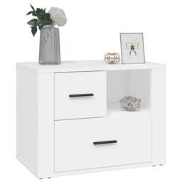 Berkfield Home Classic Bedside Cabinet White 60x36x45 cm Engineered Wood - Size: 60 x 36 x 45 cm - thumbnail 4