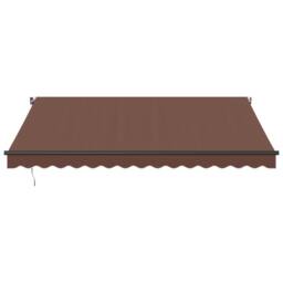 Berkfield Home Manual Retractable Awning Brown 400x350 cm - thumbnail 3