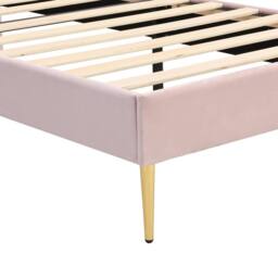 STILVORA 3ft Single Upholstered Bed with Adjustable Headboard in Pink - thumbnail 6
