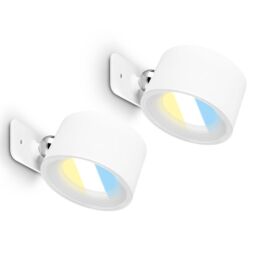 BRILONER 2 X Led Wall Light Rechargeable Reading Lamp Magnet Adjustable White Spotlight - thumbnail 1