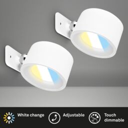 BRILONER 2 X Led Wall Light Rechargeable Reading Lamp Magnet Adjustable White Spotlight - thumbnail 2