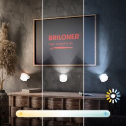 BRILONER 2 X Led Wall Light Rechargeable Reading Lamp Magnet Adjustable White Spotlight - thumbnail 4