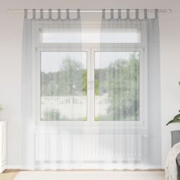 Berkfield Home Curtains with Curtains 2 pcs Dark gray 140 x 260 cm Polyester in Grey - thumbnail 1
