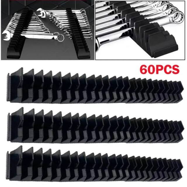 EONLION 60x Magnetic Spanner Organizer Holder Wrench Rack in Black - Size: 1000mm × 2000mm - image 1
