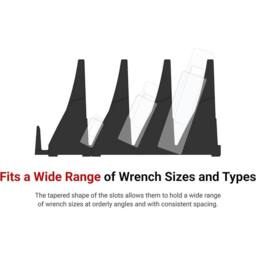 EONLION 60x Magnetic Spanner Organizer Holder Wrench Rack in Black - Size: 1000mm × 2000mm - thumbnail 3