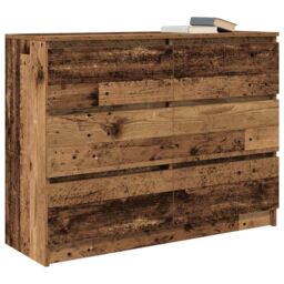 Berkfield Home Sideboard Old Wood 100x35x76 cm Engineered Wood in Brown - Size: 100 x 35 x 76 cm - thumbnail 4