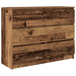 Berkfield Home Sideboard Old Wood 100x35x76 cm Engineered Wood in Brown - Size: 100 x 35 x 76 cm - thumbnail 2