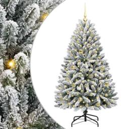 Berkfield Home Artificial Christmas Tree Green & White 150 cm PVC & Metal - thumbnail 2