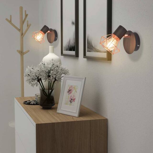 Berkfield Home Wall Lamps 2 pcs with 2 LED Filament Bulbs 8 W - image 1