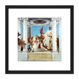 Artery8 Tiepolo Sacrifice Iphigenia Greek Myth Painting 8X8 Inch Square Wooden Framed Wall Art Print Picture with Mount in Black - thumbnail 1