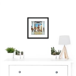 Artery8 Tiepolo Sacrifice Iphigenia Greek Myth Painting 8X8 Inch Square Wooden Framed Wall Art Print Picture with Mount in Black - thumbnail 2