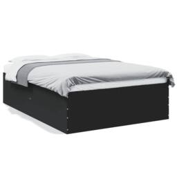 Berkfield Home Modern Bed Frame without Mattress Black 120x190 cm Small Double - thumbnail 3