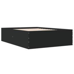 Berkfield Home Modern Bed Frame without Mattress Black 120x190 cm Small Double - thumbnail 6
