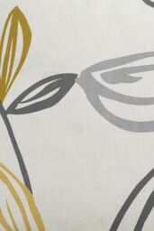 Fusion 'Ensley' Minimalist Leaf Print Filled Cushion 100% Cotton in Mustard - Size: 43 cm x 43 cm - thumbnail 3