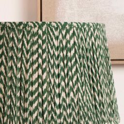 Ruma Forest Green Chevron Tapered Pleat Lampshade For Table Lamps - Size: 20 inches - thumbnail 2