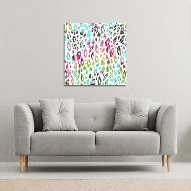 Benjamin Tate Design Multi Coloured Leopard Spots (Canvas Print) / 46 x 46 x 4cm in Natural - Size: 46 x 46 x 4 cm - image 1