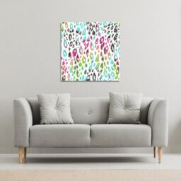 Benjamin Tate Design Multi Coloured Leopard Spots (Canvas Print) / 46 x 46 x 4cm in Natural - Size: 46 x 46 x 4 cm - thumbnail 1