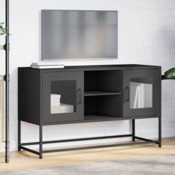 Berkfield Home TV Cabinet Black 100.5x39x60.5 cm Steel - thumbnail 4