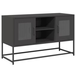 Berkfield Home TV Cabinet Black 100.5x39x60.5 cm Steel - thumbnail 3