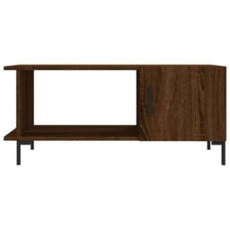 Berkfield Home Coffee Table Brown Oak 90x50x40 cm Engineered Wood - Size: 90 x 50 x 40 cm - thumbnail 6
