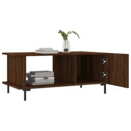 Berkfield Home Coffee Table Brown Oak 90x50x40 cm Engineered Wood - Size: 90 x 50 x 40 cm - thumbnail 4