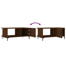 Berkfield Home Coffee Table Brown Oak 90x50x40 cm Engineered Wood - Size: 90 x 50 x 40 cm - thumbnail 9