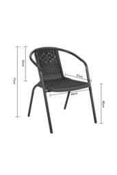 Garden Sanctuary 3Pcs Steel Outdoor Garden Dining Set in Black - thumbnail 6