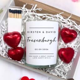 Aye Do Gifts Personalised Black & White Wedding Day Candle Gift Set - thumbnail 1