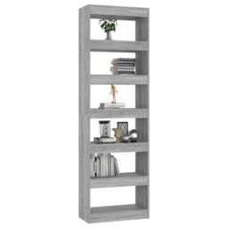 Berkfield Home Book Cabinet/Room Divider Grey Sonoma 60x30x198 cm - Size: 60 x 30 x 198 cm - thumbnail 4