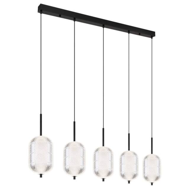 Netlighting Kurius Bar Pendant Ceiling Light Matt Black 5x LED 30004500K - image 1