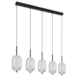 Netlighting Kurius Bar Pendant Ceiling Light Matt Black 5x LED 30004500K - thumbnail 2