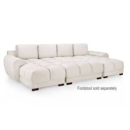 Furnishings For Less UK Zura Cream Fabric Large U Shaped 4 - 5 Seater Sofa Wood Legs - thumbnail 6