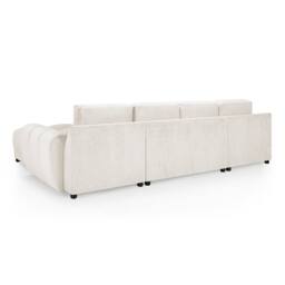 Furnishings For Less UK Zura Cream Fabric Large U Shaped 4 - 5 Seater Sofa Wood Legs - thumbnail 5