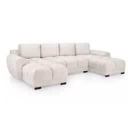 Furnishings For Less UK Zura Cream Fabric Large U Shaped 4 - 5 Seater Sofa Wood Legs - thumbnail 7