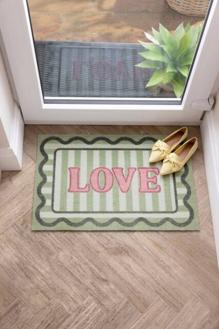 My Mat Nylon Indoor Pattern My Love in Green - Size: 50 cm x 75 cm - image 1