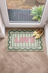 My Mat Nylon Indoor Pattern My Love in Green - Size: 50 cm x 75 cm - thumbnail 1