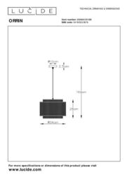 Lucide 'ORRIN' Dimmable Adjustable Height Indoor Modern Pendant Light 1xE27 in Black - thumbnail 4