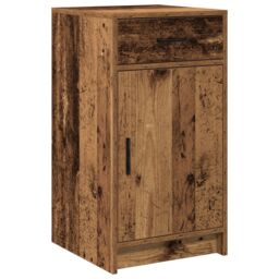 Berkfield Home 2-Piece Dressing Table Set with LED in Old Wood Finish in Brown - thumbnail 6
