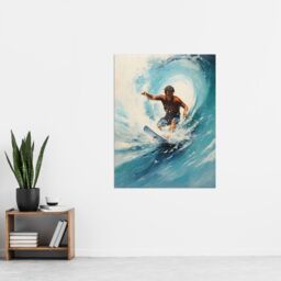 "Artery8 The Endless Summer Surfers Crest Of The Wave Artwork Extra Large XL Unframed Wall Art Poster Print - Size: W24"" x H32""" - thumbnail 4