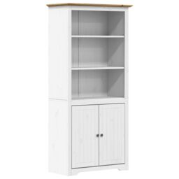 Berkfield Home Bookcase BODO White & Brown 80x40x172 cm Solid Wood Pine - Size: 80 x 40 x 172 cm - thumbnail 2