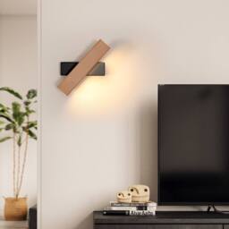 Pheashine Sleek Wall Light Black Wood Built-in LED 4W 3000K Warm White in Light Brown - thumbnail 2