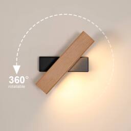 Pheashine Sleek Wall Light Black Wood Built-in LED 4W 3000K Warm White in Light Brown - thumbnail 4