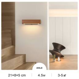 Pheashine Sleek Wall Light Black Wood Built-in LED 4W 3000K Warm White in Light Brown - thumbnail 8