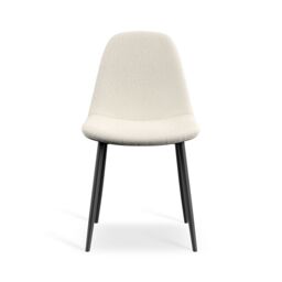More4Homes Set Of 4 Maya Boucle Dining Chair Modern Padded Seat Metal Legs Kitchen in Ivory - thumbnail 3