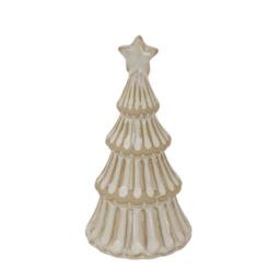 Hill Interiors Ceramic Layered Tree Christmas Dration 22cm x 9cm x 9cm in White - Size: 22 cm x 9 cm x 9 cm