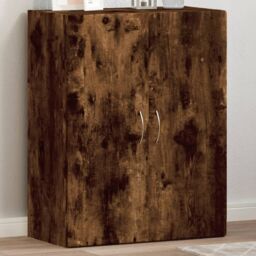 Berkfield Home File Cabinet Smoked Oak 60x32x77.5 cm Engineered Wood in Brown - thumbnail 1