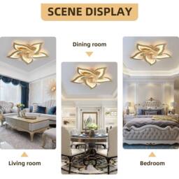 NIVOR 5 Leaf Dimmable Ceiling Fan with Light with Remote 6 Speeds Gold - thumbnail 6