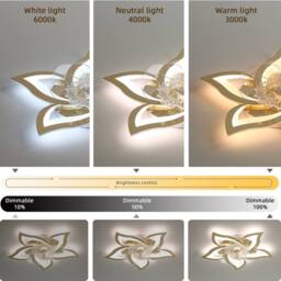 NIVOR 5 Leaf Dimmable Ceiling Fan with Light with Remote 6 Speeds Gold - thumbnail 3