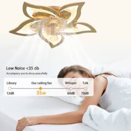 NIVOR 5 Leaf Dimmable Ceiling Fan with Light with Remote 6 Speeds Gold - thumbnail 7